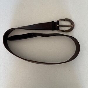Orciani Mens Dark Brown Genuine Leather Belt Solid Brass Buckle Made in Italy 90
